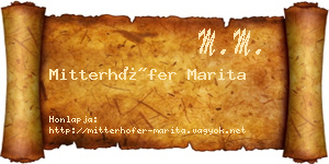 Mitterhöfer Marita névjegykártya